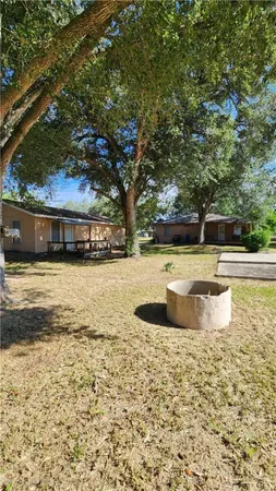 a view of a swimming pool with an outdoor space