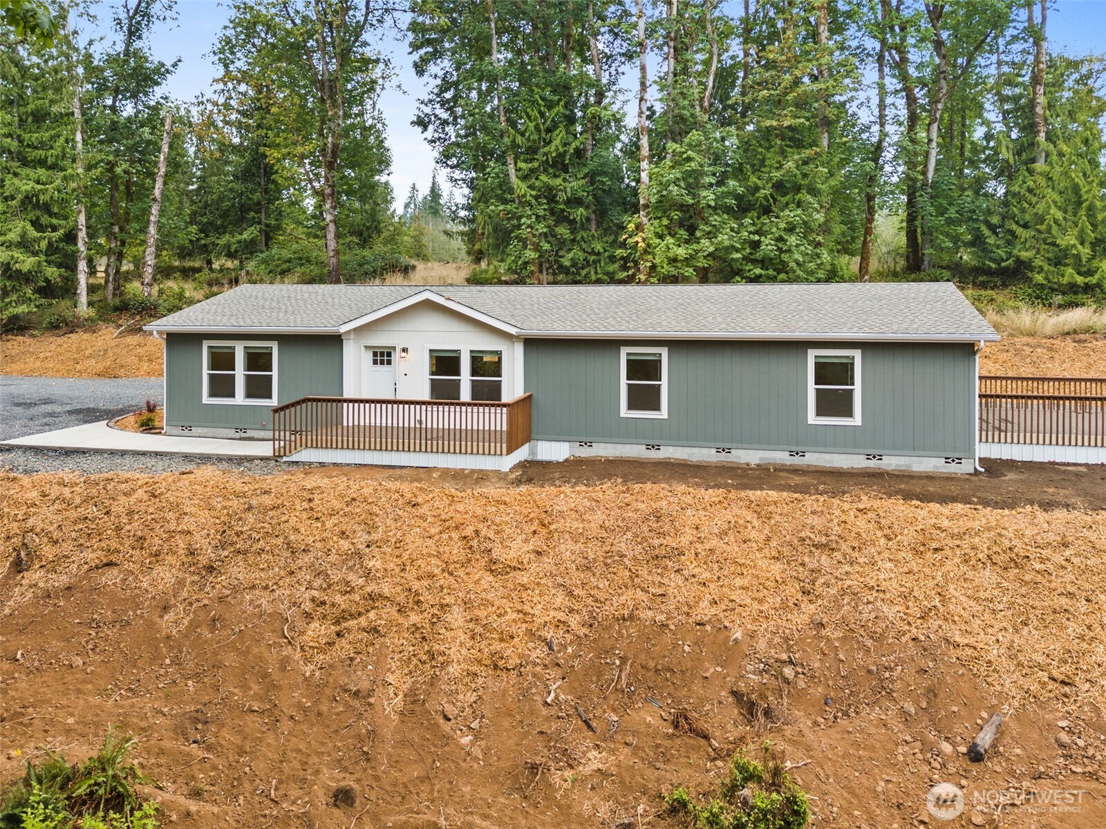 a house with trees in the background