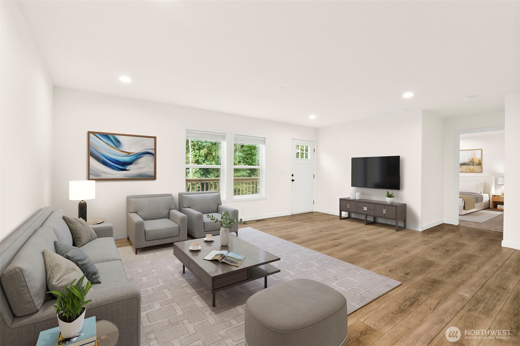 241 Pascoe Avenue Chehalis, WA 98532 - Photo 8 of 33 a living room with furniture window and a flat screen tv