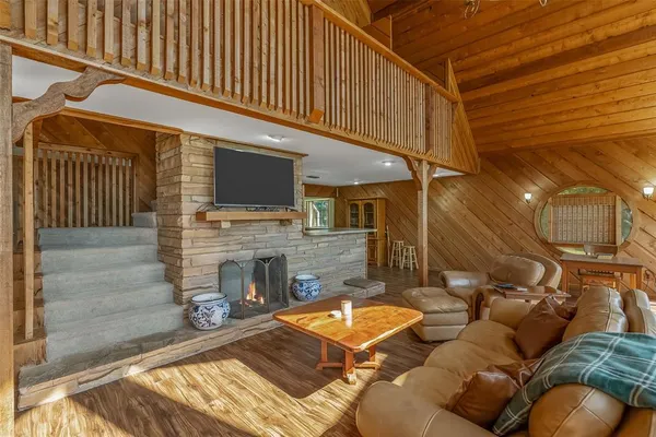 a backyard of a house with seating space