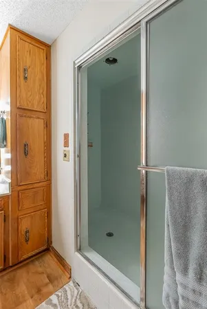 a bathroom with a shower