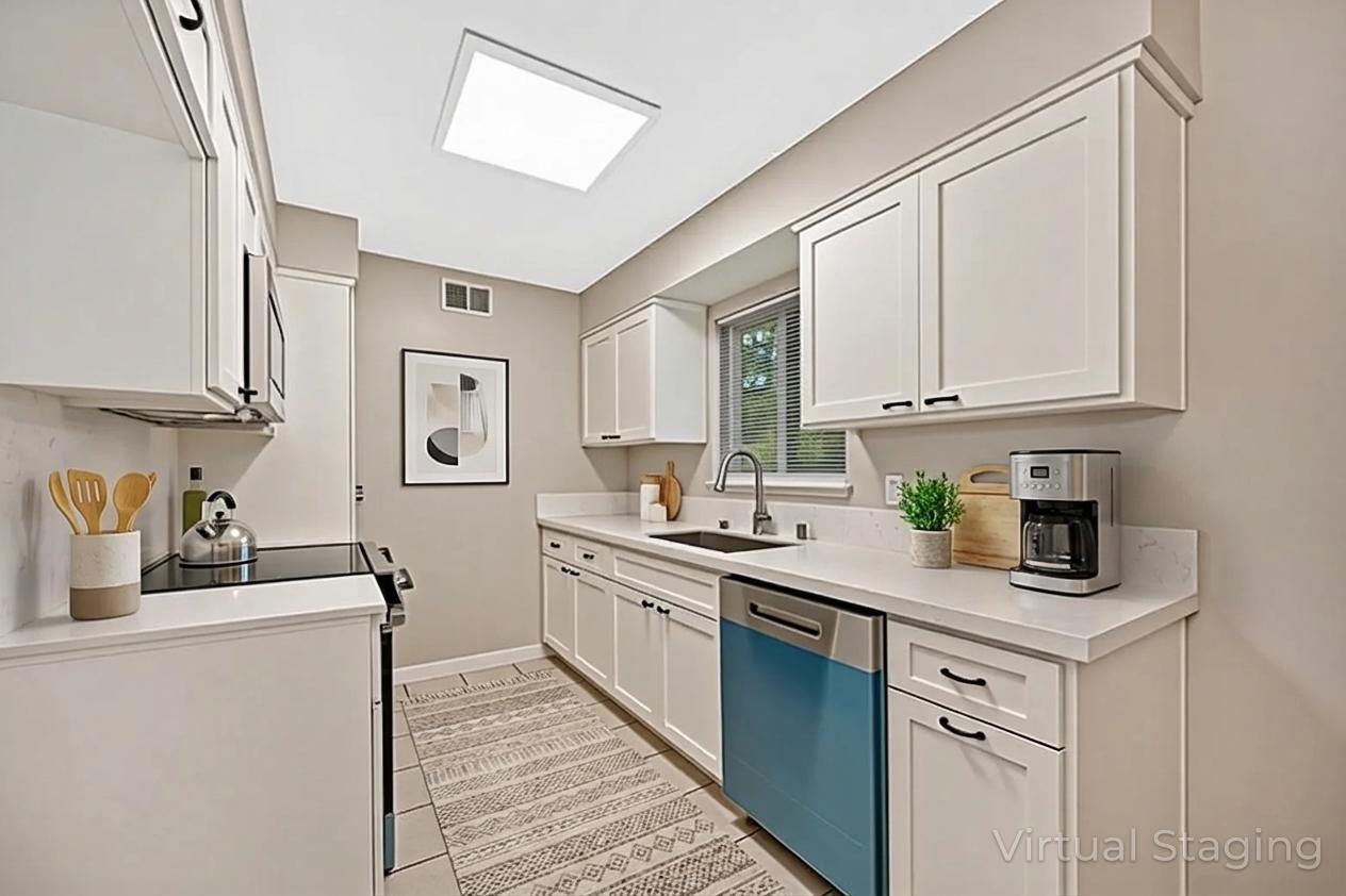 5824 Hesper Way Carmichael, CA 95608 - Photo 3 of 56 a kitchen with a sink dishwasher stove and white cabinets