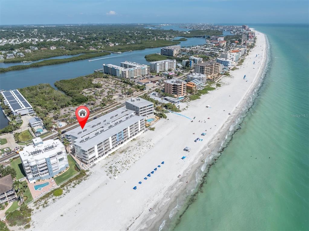 19610 Gulf Boulevard, Unit 308 Indian Rocks Beach, FL 33785 - Photo 34 of 41 an aerial view of a house with a yard