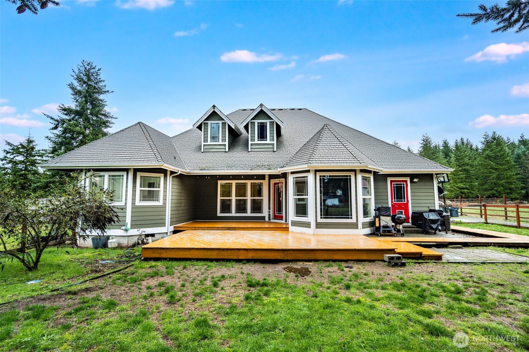 36612 2nd Avenue South Roy, WA 98580 - Photo 32 of 40 a front view of a house with swimming pool and porch