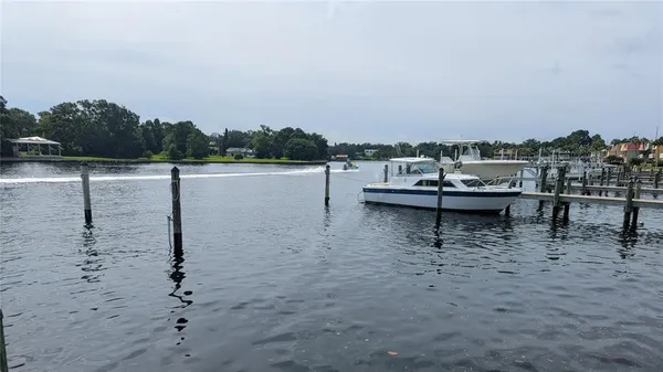 a view of boat floating on water