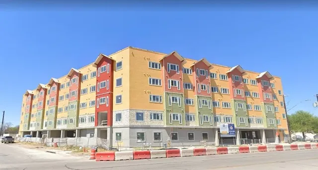 a front view of a building