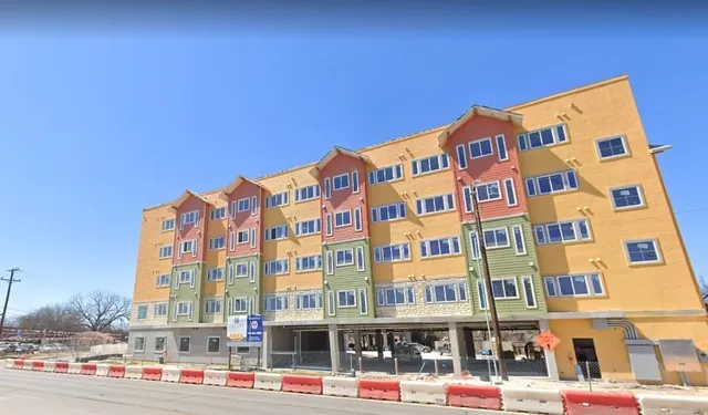 a front view of a building