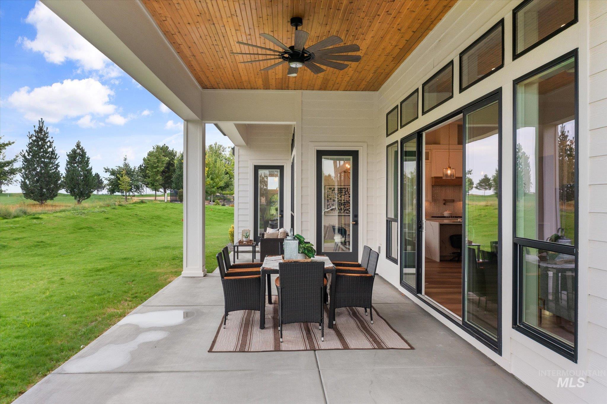 22909 Cirrus Vw Court Caldwell, ID 83607 - Photo 45 of 50 View of patio / terrace featuring a ceiling fan and outdoor dining space