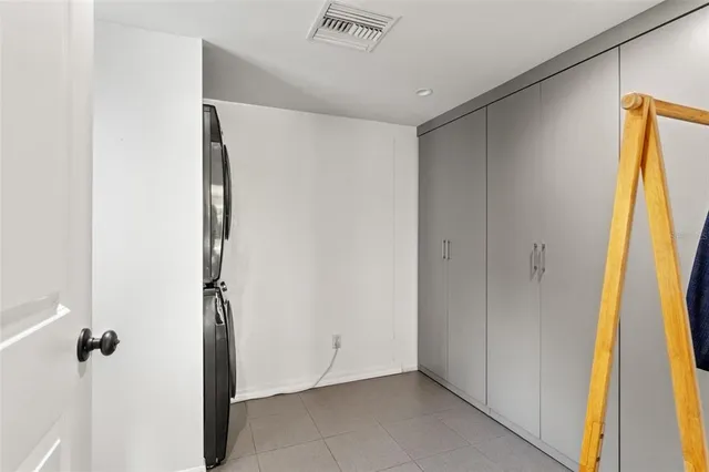 a view of a storage & utility room with a washer and dryer