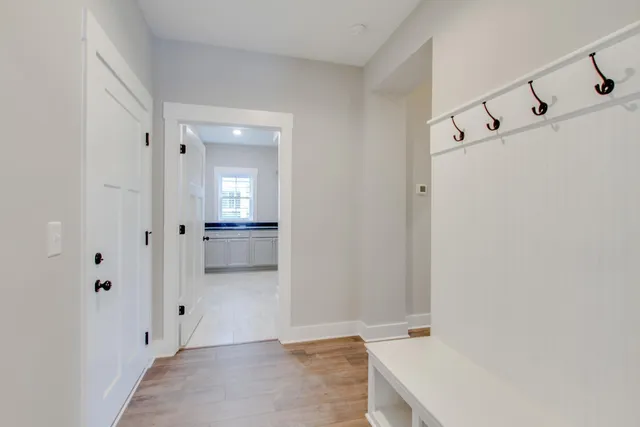 a view of hallway with stairs