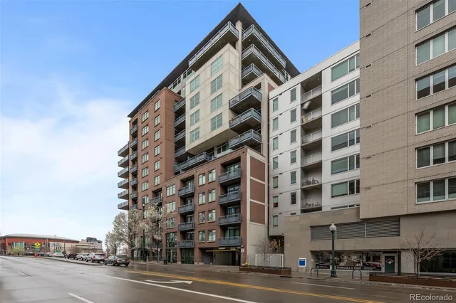 front view of a building with a street