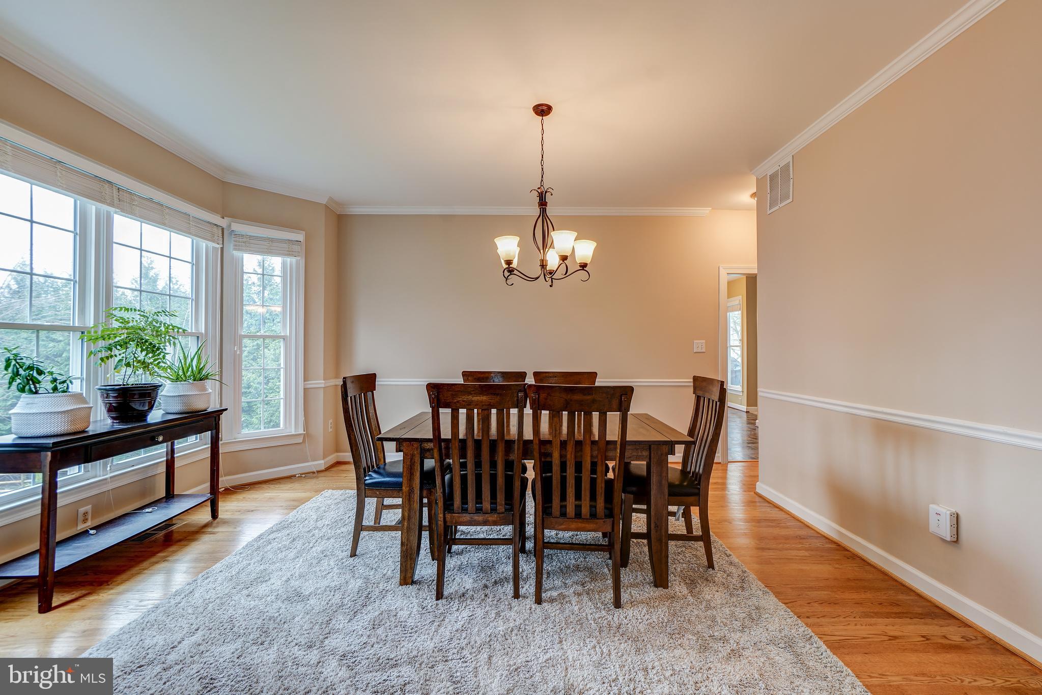 12108 Damson Drive North Potomac, MD 20878 - Photo 7 of 47 Dining Room with Bay Window and Crown Molding