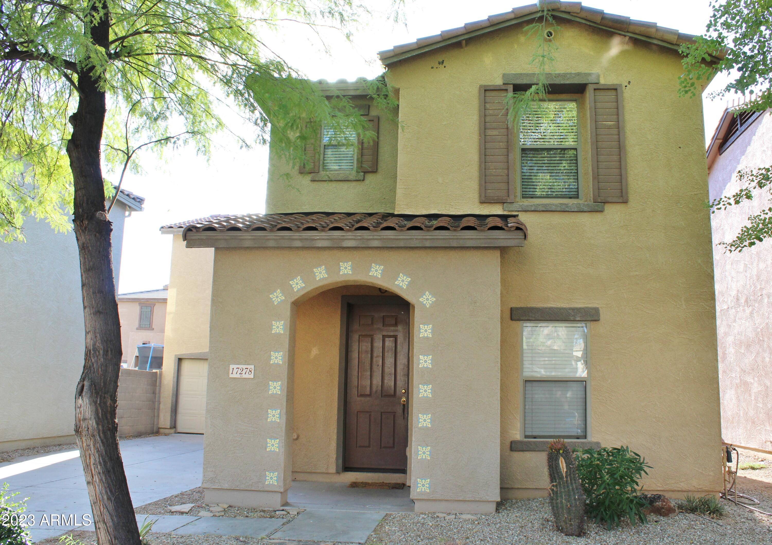 a front view of a house