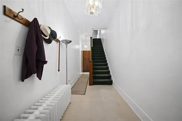 a view of a room with door