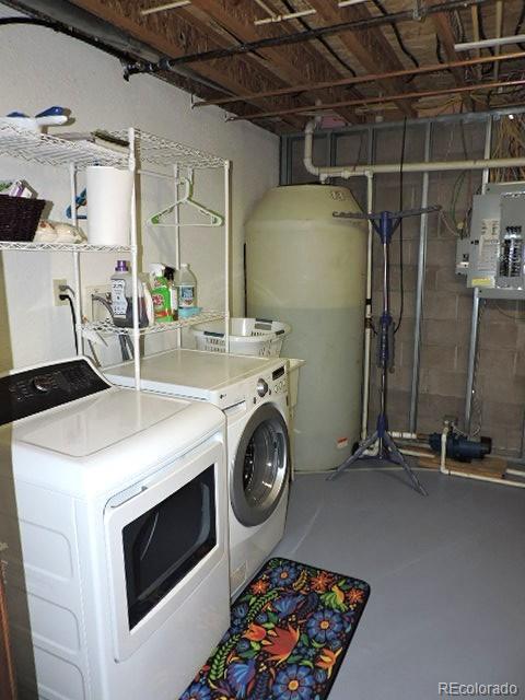 3818 Fontaine Road Fort Garland, CO 81133 - Photo 30 of 50 a utility room with dryer and washer