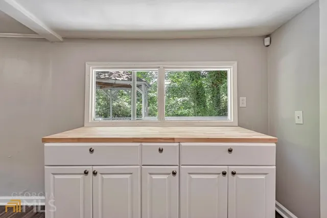 a close view of wooden cabinets