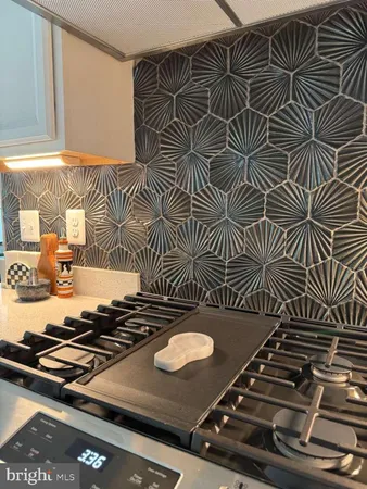 a stove top oven sitting inside of a kitchen