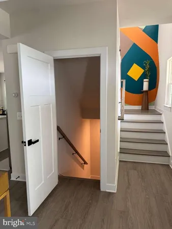 wooden floor view with staircase