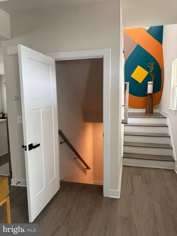 wooden floor view with staircase