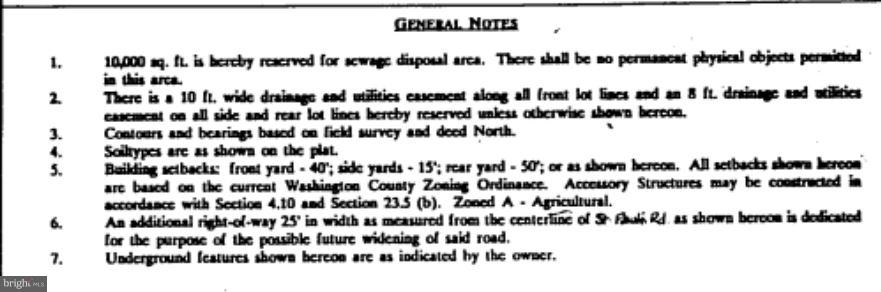 14727 St Paul Road Clear Spring, MD 21722 - Photo 18 of 19 PLAT NOTES