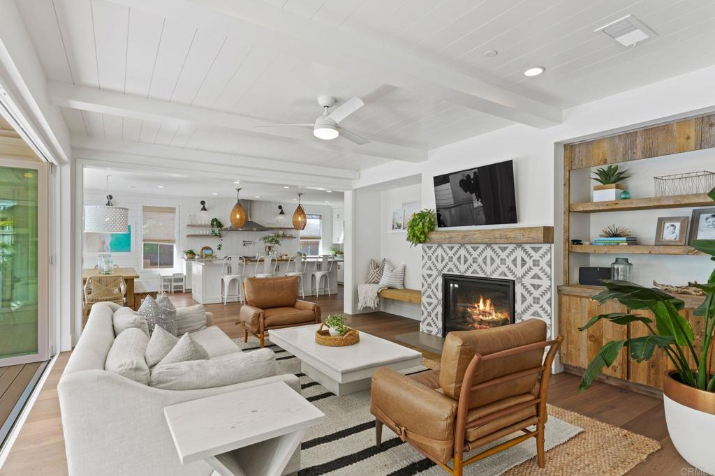 663 Polaris Drive Encinitas, CA 92024 - Photo 10 of 34 a living room with furniture a fireplace and a flat screen tv