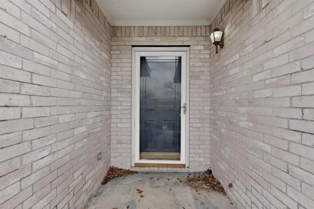 a view of a wooden door