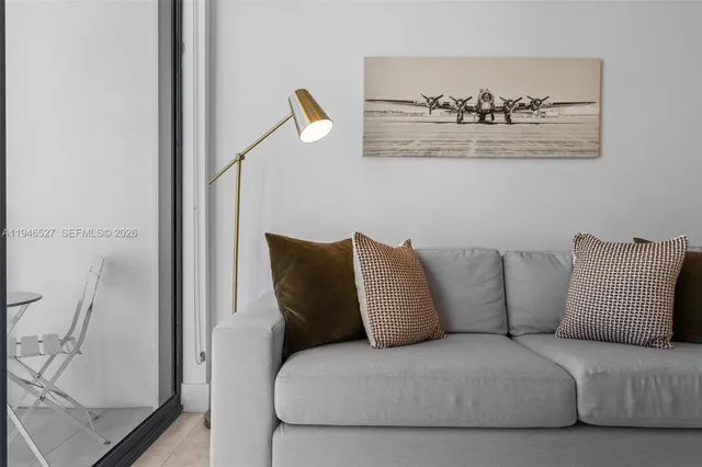 a living room with furniture