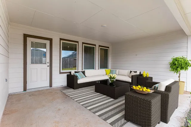 a backyard of a house with lots of green space