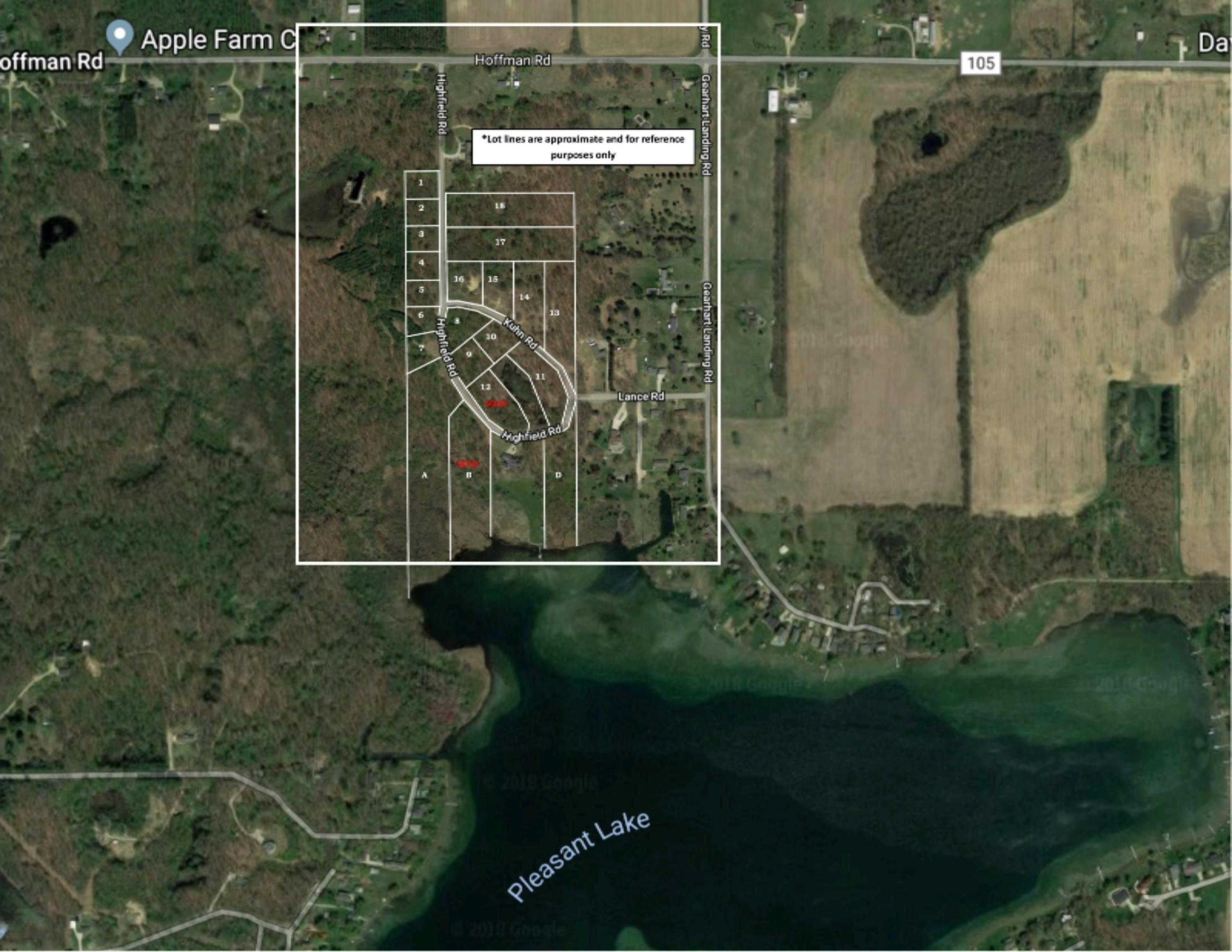 Lot A Highfield Road Three Rivers, MI 49093 - Photo 9 of 9 aerial Highfield Estates final w lake