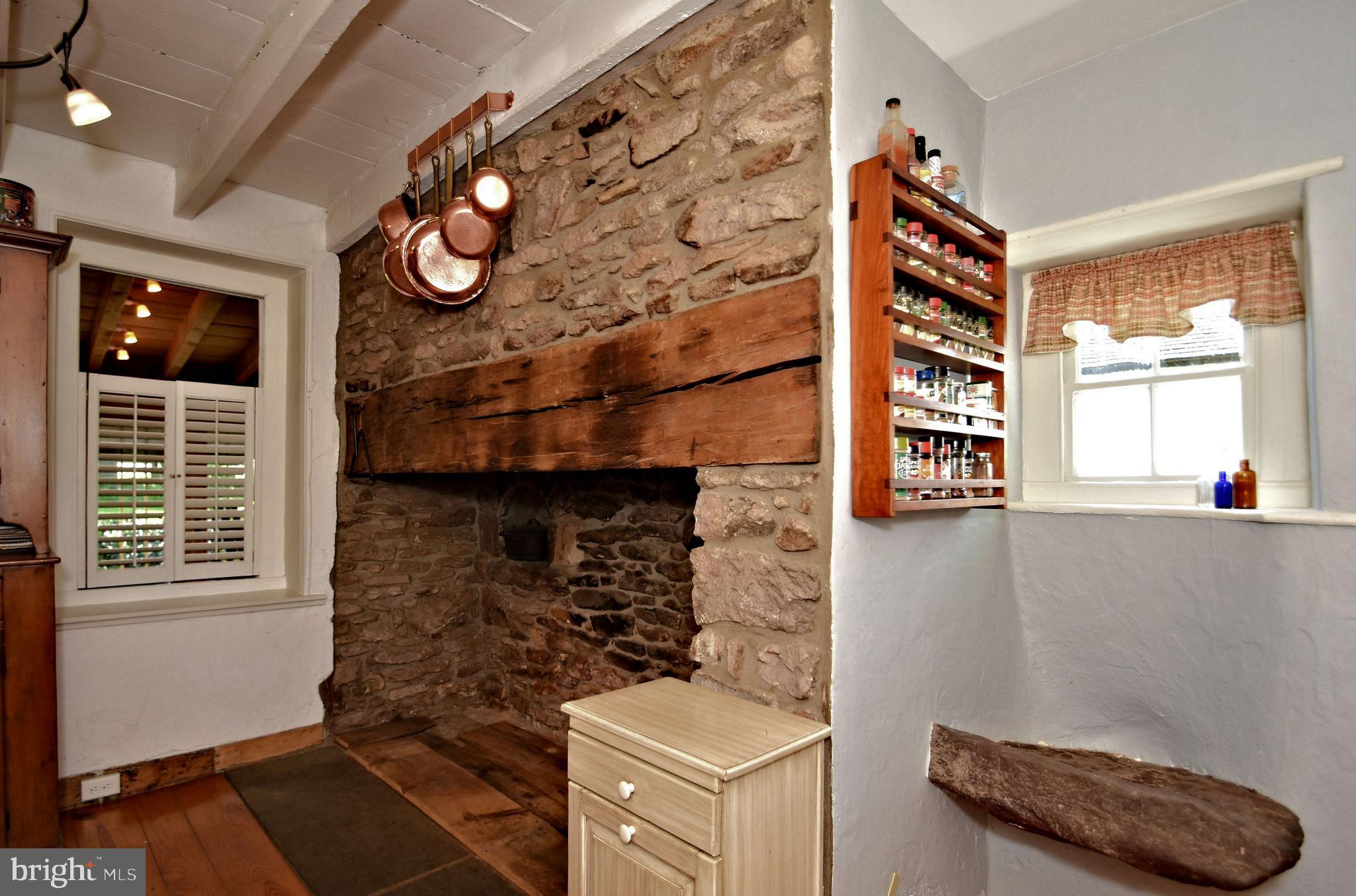 3703 Church School Road Doylestown, PA 18902 - Photo 13 of 48 Kitchen w/original slop sink and WI fireplace