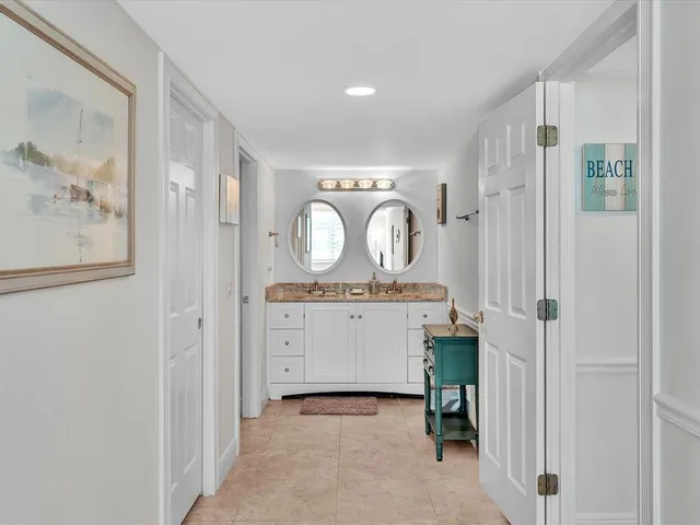 a view of a large building with a city view