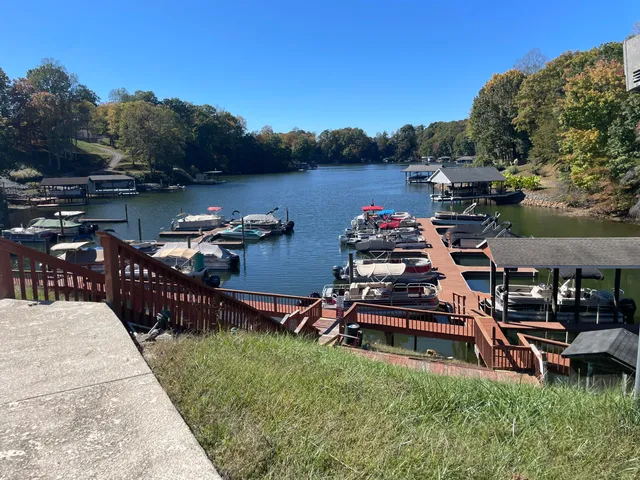 a view of a lake from a balcony