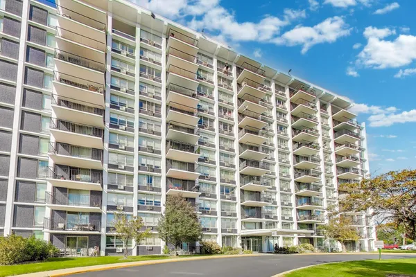 a front view of a building