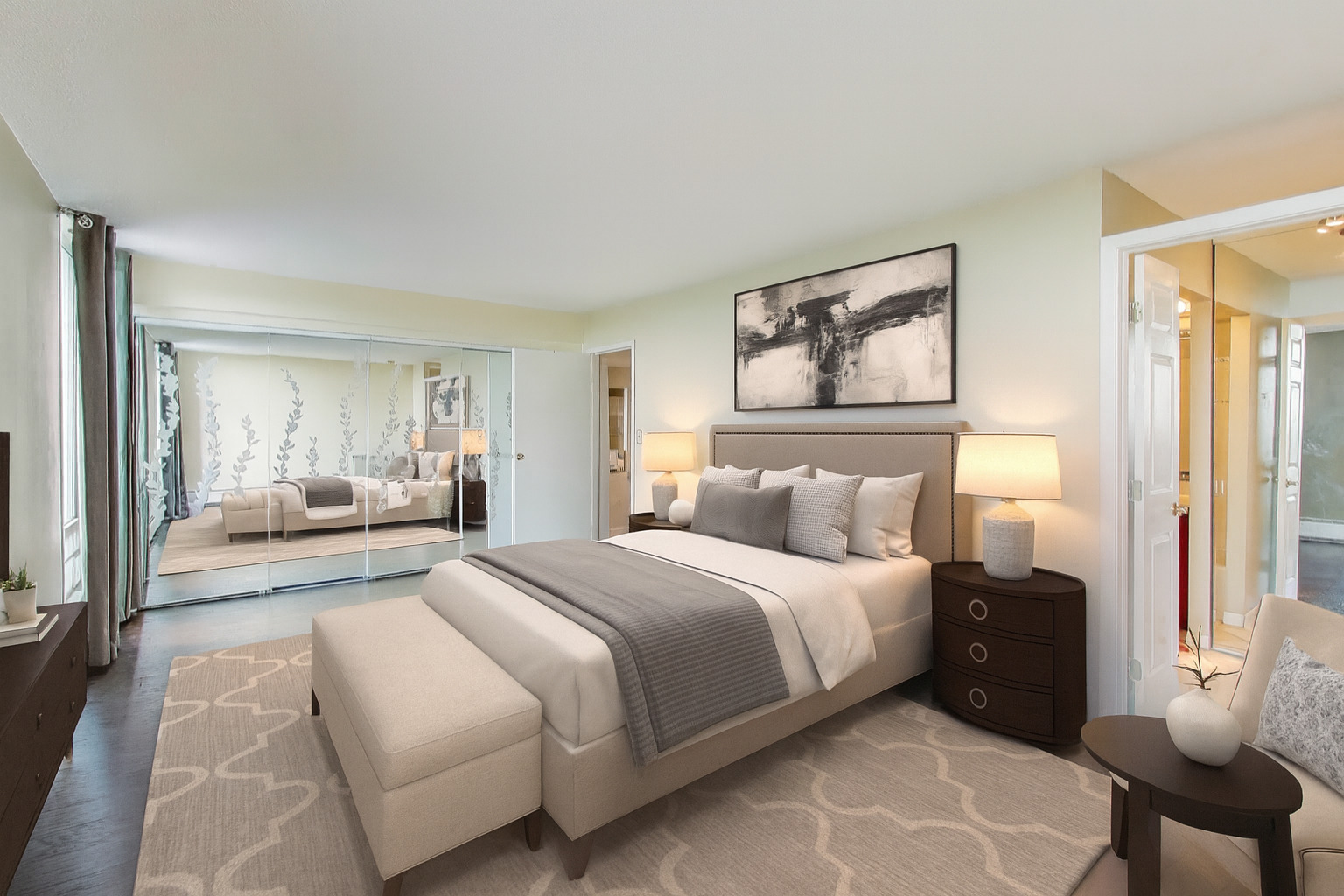 8809 West Golf Road, Unit 8I Niles, IL 60714 - Photo 14 of 27 a bedroom with a bed and a painting on the wall