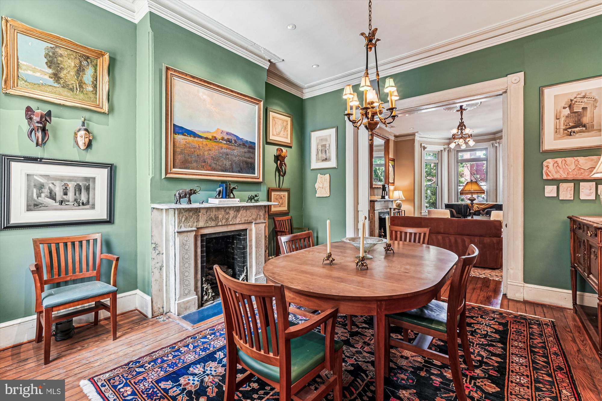 1420 Q Street Northwest Washington, DC 20009 - Photo 5 of 88 Marble mantel, 11' ceilings & heart pine flr in DR