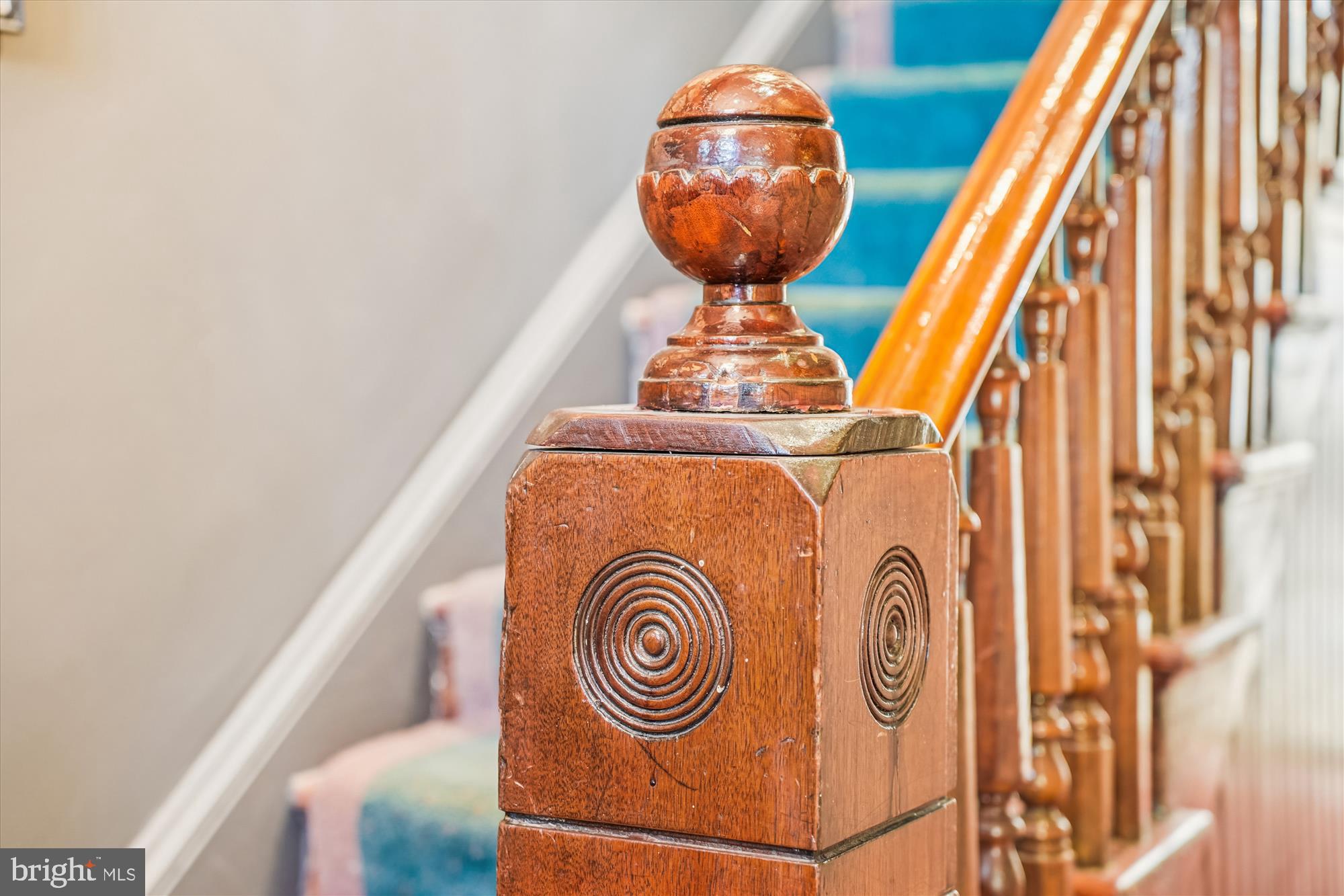 1420 Q Street Northwest Washington, DC 20009 - Photo 72 of 86 Original newel post in entry hallway