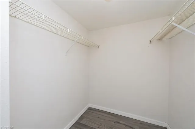 a view of a room with racks on the wall