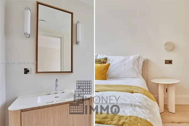 a bathroom with a bathtub and a sink