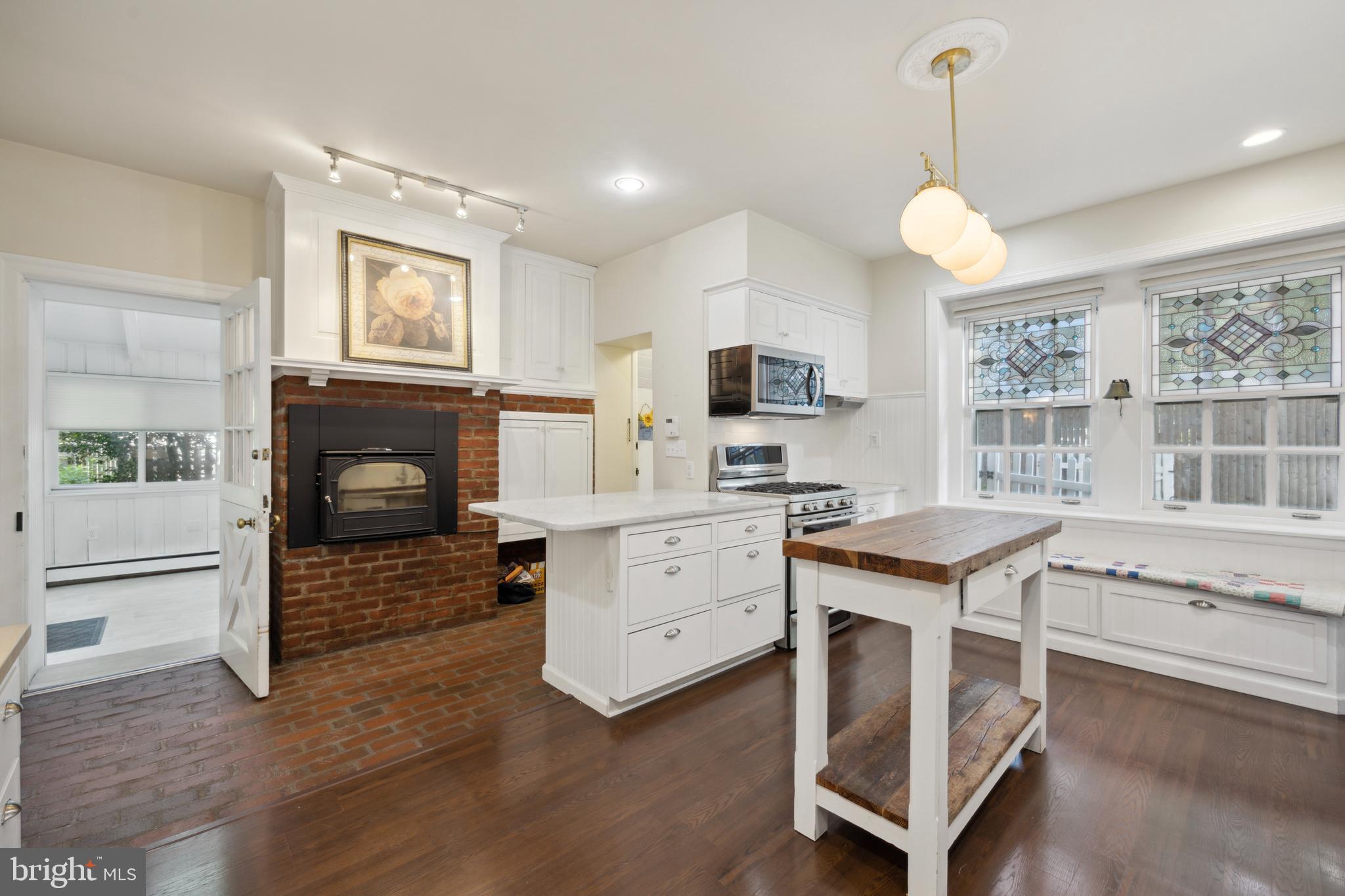 105 Woodside Road Ardmore, PA 19003 - Photo 8 of 59 Kitchen with wood burning stove