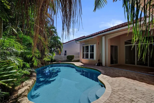 a view of a backyard with plants