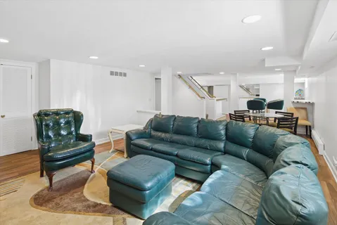 a table and chairs in a room