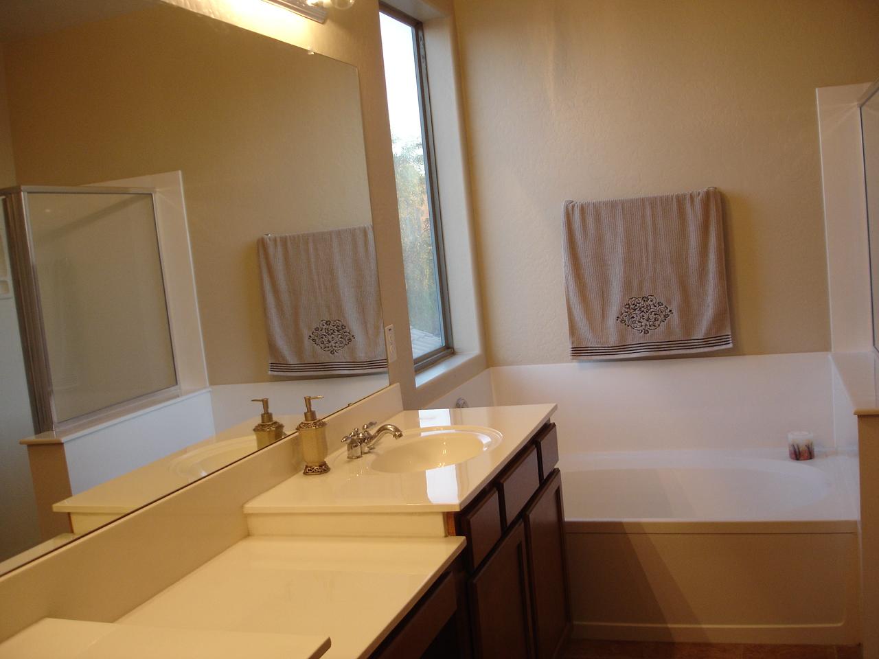 4744 East Timberline Road Gilbert, AZ 85297 - Photo 12 of 25 a bathroom with a sink and a mirror