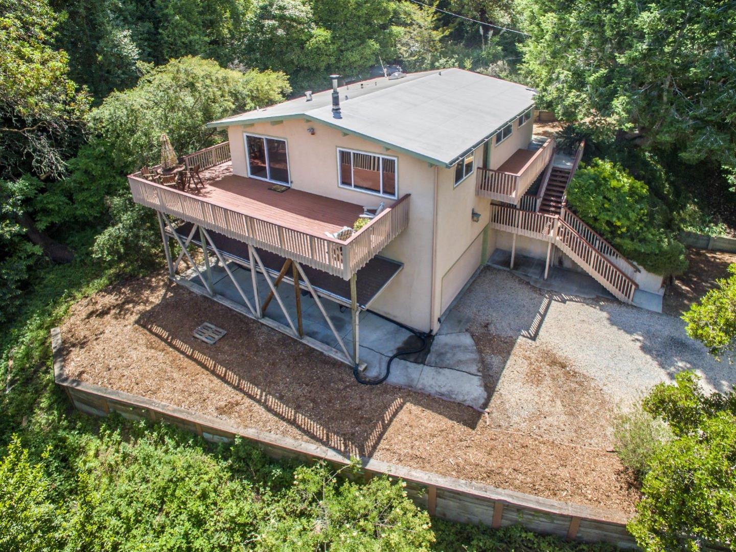 655 Aurora Road Soquel, CA 95073 - Photo 18 of 22 an aerial view of a house with a yard