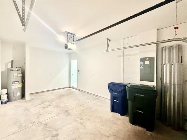 an aerial view of a city with lawn chairs