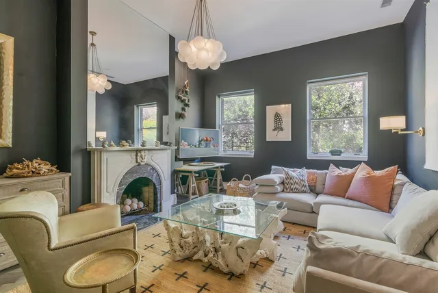 a front view of a door