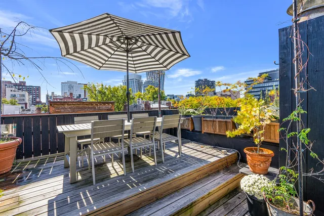 a city view with tall buildings