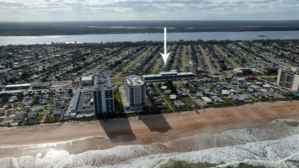 a city view with tall buildings