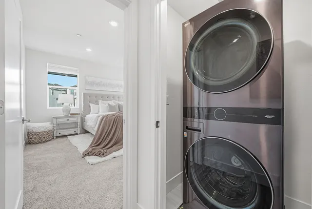a view of a washer and dryer in a room