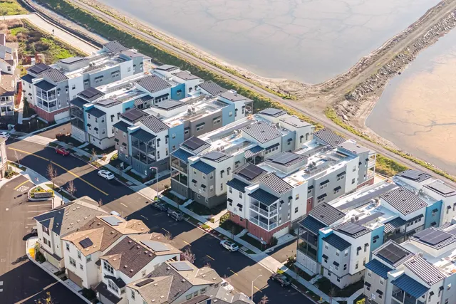 an aerial view of a building