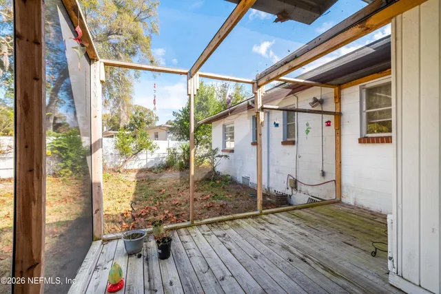 a view of backyard of a house